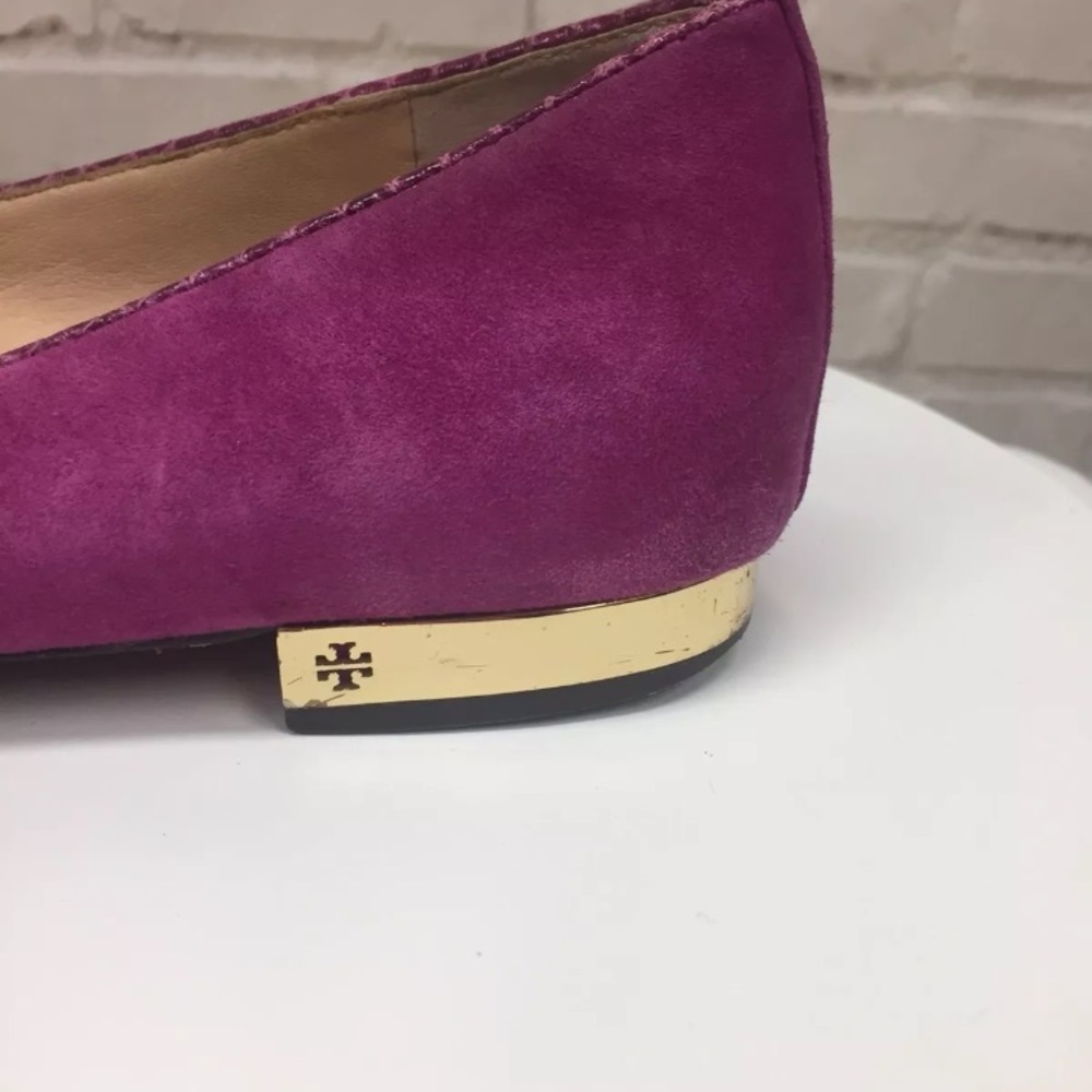 Tory Burch purple gold ballet suede slip on 11 - Picture 5 of 8